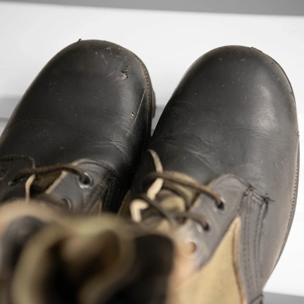 Vintage 1960s Army Vietnam Era Jungle Boots Spike Protective Mens 8.5